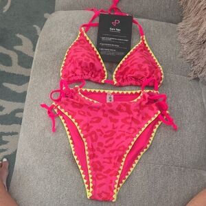 NWT Leopard Pink Print Bikini